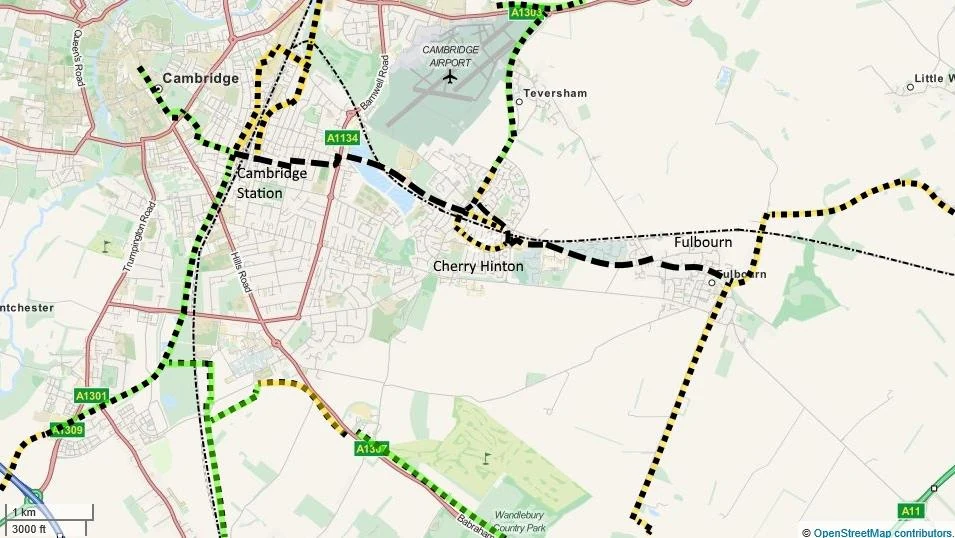 The 2016 review's map of the Fulbourn Greenway corridor