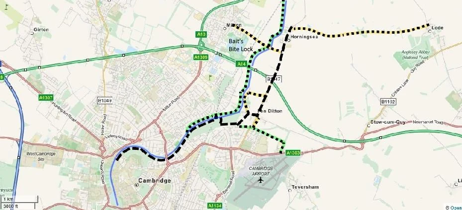 The 2016 review's map of the Horningsea Greenway corridor